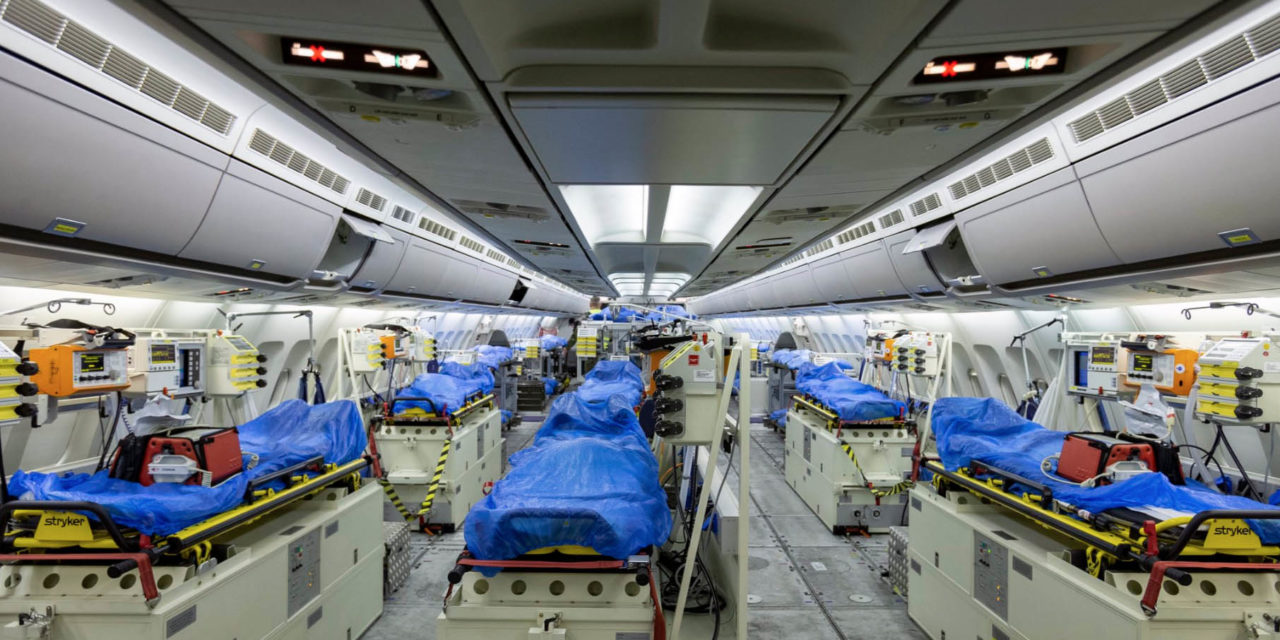 Avião com leitos de UTI levará pacientes da Itália para a Alemanha
