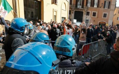 Protestos violentos contra exigência do certificado vacinal na Itália